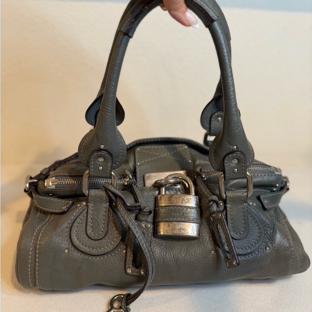 Chloe Paddington Gray Leather Handbag
